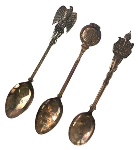3 Demitasse Spoons USA 1976 Bicentennial + 1980 1984 Olympic Games EPNS Holland - Picture 1 of 8