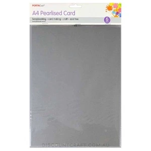 Pearlised Card Heavy Weight A4 250gsm 6pk - Silver - Picture 1 of 1