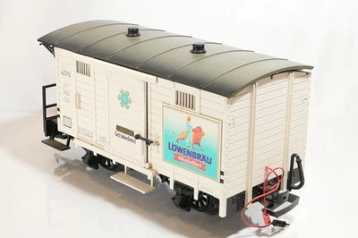 LGB 42310 G Scale Reefer Lowenbrau Boxcar Freight Car 2 Axle Sound - Image 1 of 4