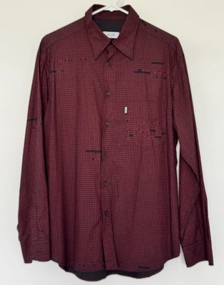 Moschino Jeans Button Down Slim Fit Shirt Black Red Size L, Cotton - Image 1 of 4