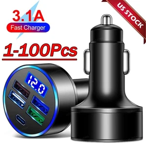 4 USB Port Super Fast Car Charger Adapter for iPhone Samsung Android Phone Lot - Picture 1 of 17