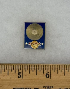 Vintage Hard Rock Cafe Pin Gold Record on Blue Background RARE HTF - Picture 1 of 4