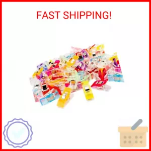 100 Pack Multipurpose Sewing, Chip & Food Bag Clips, Assorted Colors - Picture 1 of 2