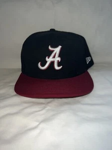 New Era Alabama Crimson Tide Hat Fitted 7 1/4 Black and Maroon Baseball Cap - Picture 1 of 4