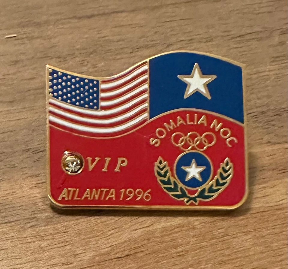 Atlanta 1996 Somalia VIP Red Gemstone NOC Olympic Pin - Image 1 of 1
