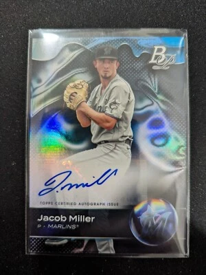 Jacob Miller 2023 Bowman Platinum Prospect Auto #TOP-7 Marlins - Image 1 of 2
