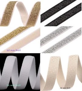 1-3m elastisches Trägerband teilsLurex 10-20mmbreit gold silber schwarz blau wei - Bild 1 von 27