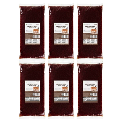 Tea Zone Crystal Boba, Brown Sugar, (6 bags/case),  Main material for Boba Tea - Image 1 of 4
