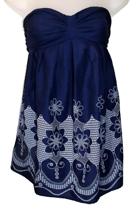 NEW QUALITY💕  NAVY BLUE SUMMER BANDEAU CAMISOLE TOP 💕 SIZE 8   # 962* - Image 1 of 2