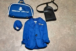 1961 Barbie American Airlines Stewardess Outfit, Jacke, Mütze, Tasche, Handtasche - Bild 1 von 9
