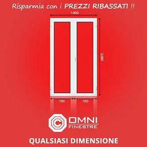 Porta Finestra in PVC Bianco su misura Certificato L-1400x2280 consegna veloce - Foto 1 di 1