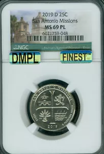 2019 D SAN ANTONIO QUARTER NGC MS69 PL PQ MAC DMPL FINEST GRADE SPOTLESS Pop 8 * - Picture 1 of 2