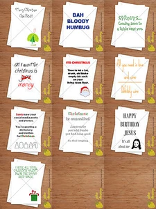 Lustige Humor Comic Witze Weihnachtskarten - Wählen Sie Ihr eigenes Design und Packungsgröße - Bild 1 von 33