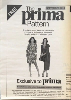 PRIMA SEWING PATTERN LADIES CLASSIC WRAP DRESS IN TWO LENGTHS TO FIT SIZES 10-20 - Image 1 of 2