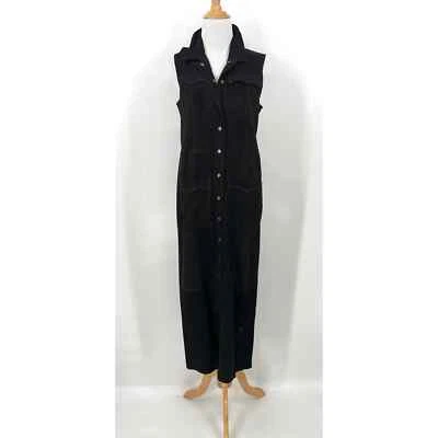 Vestido JAKETT NEW YORK Harper para mujer pequeño negro lavado gamuza plumero sin mangas Foto 1 de 4