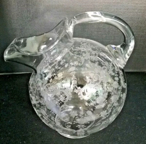 CAMBRIDGE GLASS Chantilly TILT BALL PITCHER JUG EUC - Picture 1 of 11