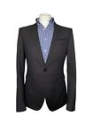 Burton Menswear Suit, 40L/32L, fine houndstooth, Dark Grey, Skinny Fit