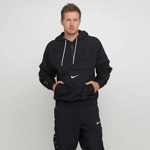New Nike Nike NSW Big Swoosh Half-Zip Hooded Jacket SZ M Black White CD0419-010 - Picture 1 of 5