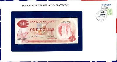 *Banknotes of All Nations Guyana 1983 1 Dollar P-21e  UNC sign 6  A/94 051050 - Image 1 of 2