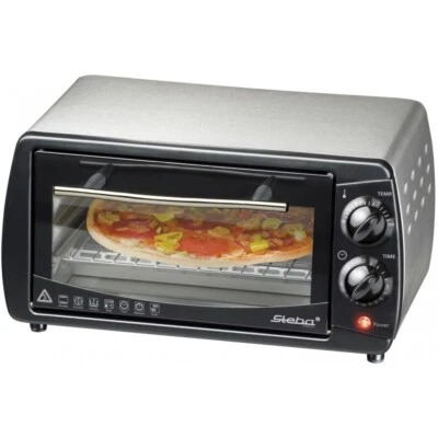 Steba KB 9.2 Mini-Backofen schwarz/edelstahl Doppel-Glastür 800W Timer 9 Liter - Bild 1 von 3