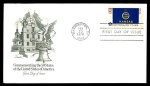 MayfairStamps US FDC 1976 Washington DC Kansas Flag Bicentennial Era Artmaster F - Picture 1 of 2