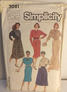 SIMPLICITY SCHNITTMUSTER 7081 VINTAGE 70ER JAHRE TOP UND GERADE ODER AUSGESTELLTE RÖCKE - Bild 1 von 2
