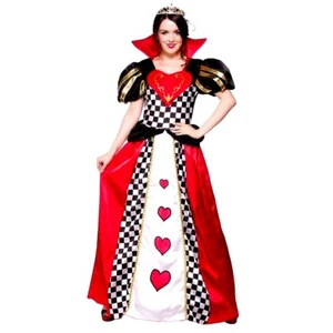 Adult Fairytale QUEEN OF HEARTS Fancy Dress Costume Wonderland Ladies Sizes 6-24 - Picture 1 of 6