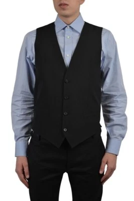 Colete masculino Dolce & Gabbana de lã preto com botões EUA 38 IT 48 - Imagem 1 de 3