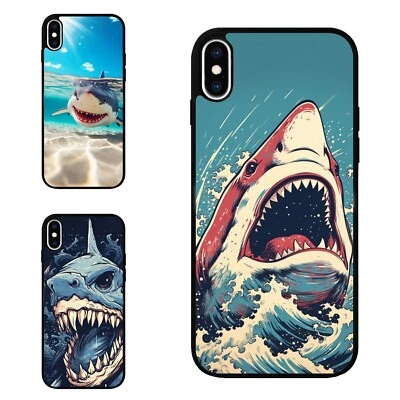 Anti scratch Cover cartoon shark attack For Motorola Apple iPhone Samsung Galaxy - Image 1 of 4