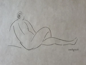 Gravure orig Amedeo Modigliani Ecole de Paris signée Nu Couché de dos 1917 - Bild 1 von 3