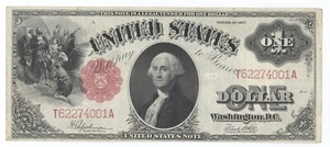 Series 1917 $1 One Dollar Bill Red Seal Sawhorse Large Note AU/UNC - Picture 1 of 2