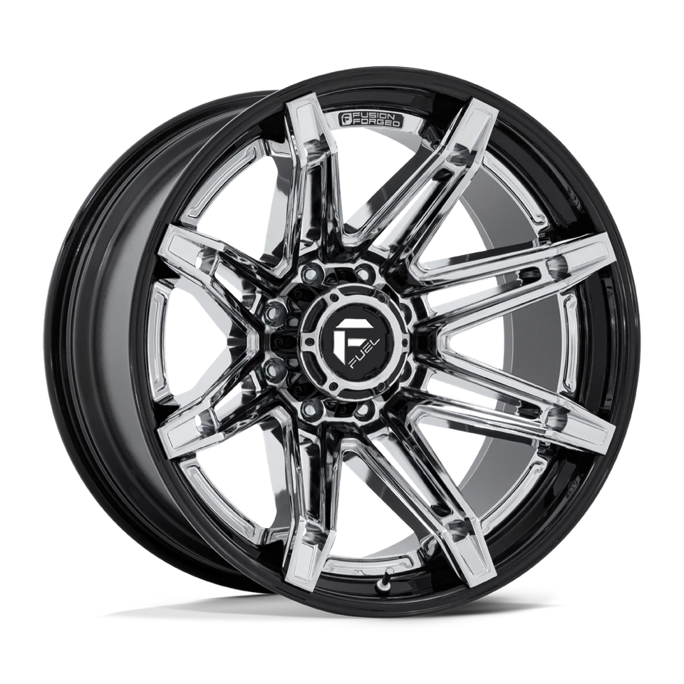 Llanta negra cromada 22 pulgadas Ford F150 camioneta pelea de combustible 22x12 -44 mm 6x135 orejetas Foto 1 de 1