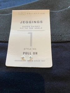 damen hose, Jeggings, Farbe Indigo mit schwarzem Gummibund.  - Bild 1 von 6