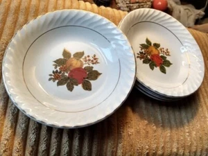 4 Enoch Wedgwood (Tunstall) England English Harvest 5 1/4" Berry Dessert Bowls - Picture 1 of 2