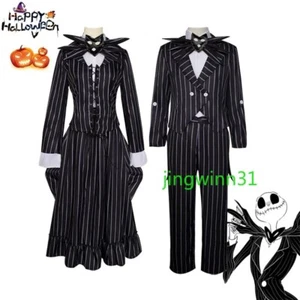 The Nightmare Before Christmas Sally Jack Skellington Costume Suit Adult Unisex - Picture 1 of 15