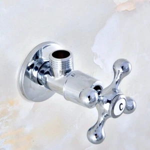 Válvula de ángulo de latón de 1/2" cromo pulido válvula de parada de agua para inodoro aav014 - Imagen 1 de 8