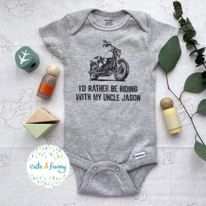 Personalizado Baby Onesie® Personalizado - Prefiero montar con mi tío, abuelo, - Imagen 1 de 4