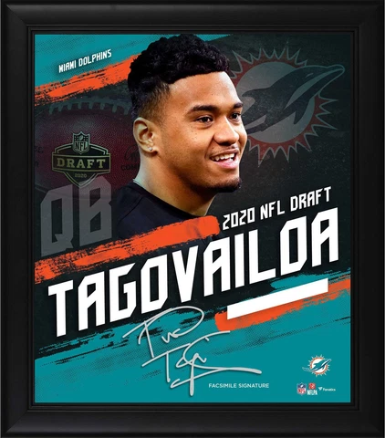 Tua Tagovailoa Miami Dolphins Frmd 15" x 17" 2020 Draft Day Collage - Facsimile Cover