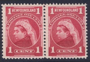 NEWFOUNDLAND 79 1897 1c CARMINE ROSE QUEEN VICTORIA ROYAL FAMILY PAIR MNH CV$32 - Picture 1 of 2
