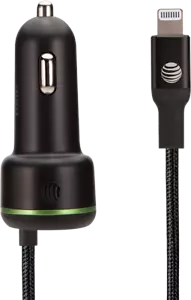 AT&T Car Charger 40W with USB-C Port & iPhone Cable Black - Picture 1 of 3