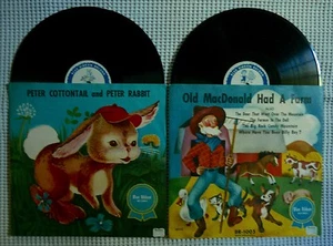 CHILDRENS 78 RPM Blue Ribbon Old MacDonald Peter Cottontail Rabbit Pic Sleeve EX - Picture 1 of 1