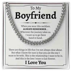 To My Man Cuban Chain Necklace, Best Gifts For Him Anniversary, Gifts For Him - Picture 1 of 6