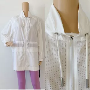 ¡Nuevo! $129 Donna Karan Chaqueta de Malla Blanca Activa Mangas Largas con Cremallera Completa Talla M - Imagen 1 de 16