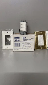 65W Nutone 3 Function Wall Switch With White & Pol. Brass Plates - Picture 1 of 1