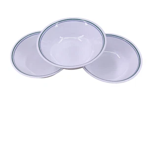 Corelle Landhaus Müsli Suppe Salat Schüsseln 3 Stück grün blau Bänder 6 1/4" - Bild 1 von 11