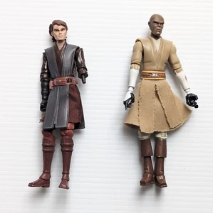 Star Wars The Clone Wars Mace Windu & Anakin Action Figure 3.75" Hasbro 2010-11 - Picture 1 of 14