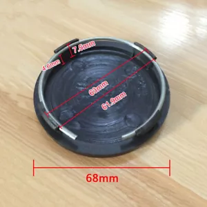 4PCS Car Wheel Center Hub Cap Cover Set No Emblem 68mm ABS Black Universal - Picture 1 of 14
