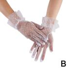 Women Vintage Lace Gloves Polka Dot Mesh Short Long Elegant Dress Wedding Q5q0