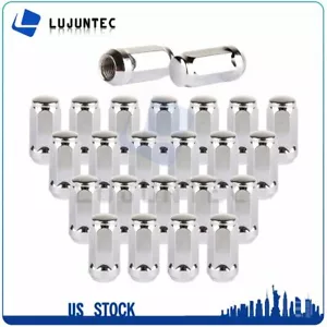24 Pcs of 14x1.5mm Chrome Through-Hardened Steel Wheel Nuts For Buick Enclave - Picture 1 of 8