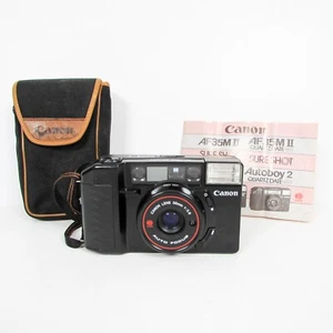 Cámara fotográfica Canon Sure Shot AF35M II 35 mm negra probada con película excelente - Imagen 1 de 12